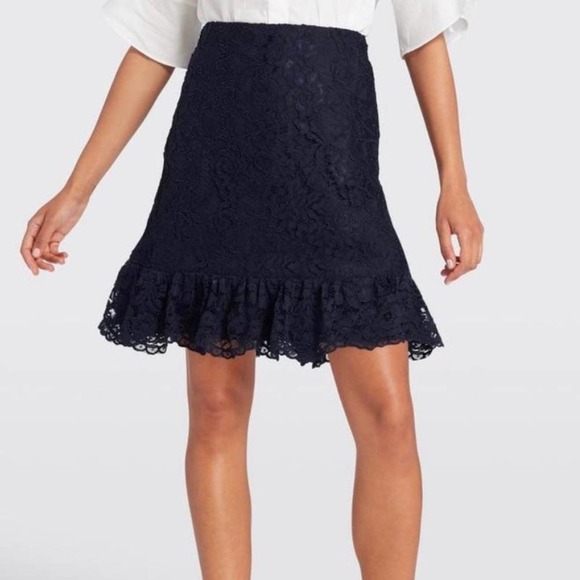Draper James Tulip Lace Skirt Navy NWT Size 8 - Picture 11 of 12